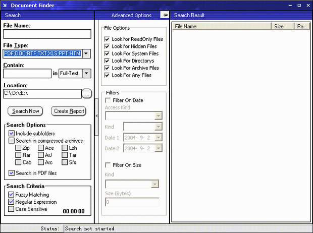 Screenshot of Document Finder