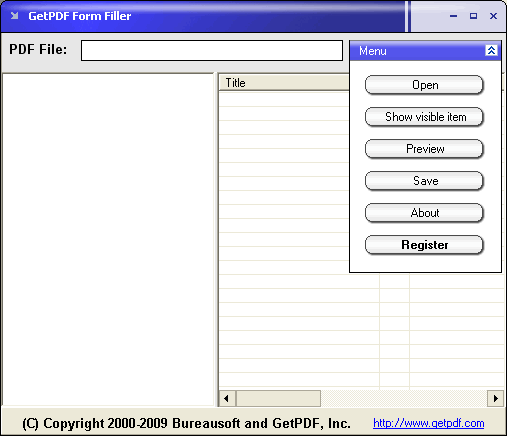 Screenshot of GetPDF Form Filler