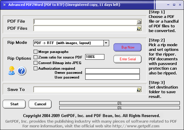 Advanced PDF to RTF Converter 2.11 full